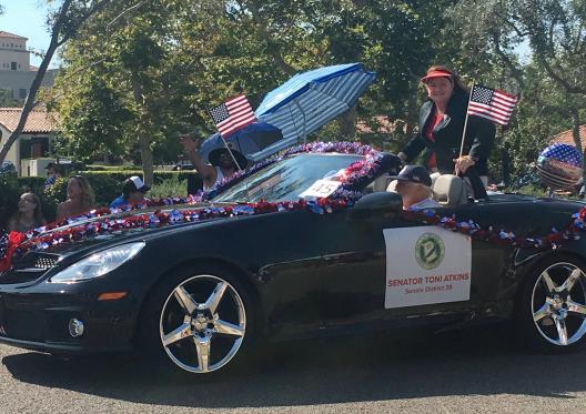Riding in style in the Rancho Bernardo Fourth of July Parade.