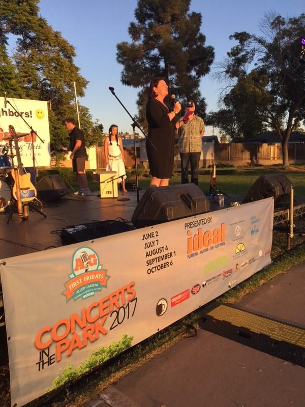 About 1,000 people came out to Allied Gardens’ First Friday concert in early October. I was thrilled to help kick it off!