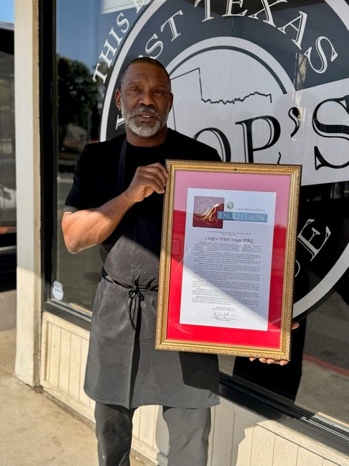 Coops BBQ with Senate Resolution Award