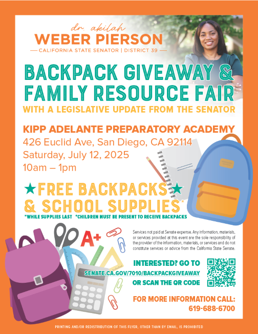 Backpack Giveaway & Family Resource Fair Graphic