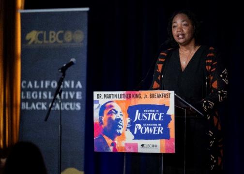 Senator Weber Pierson at Podium