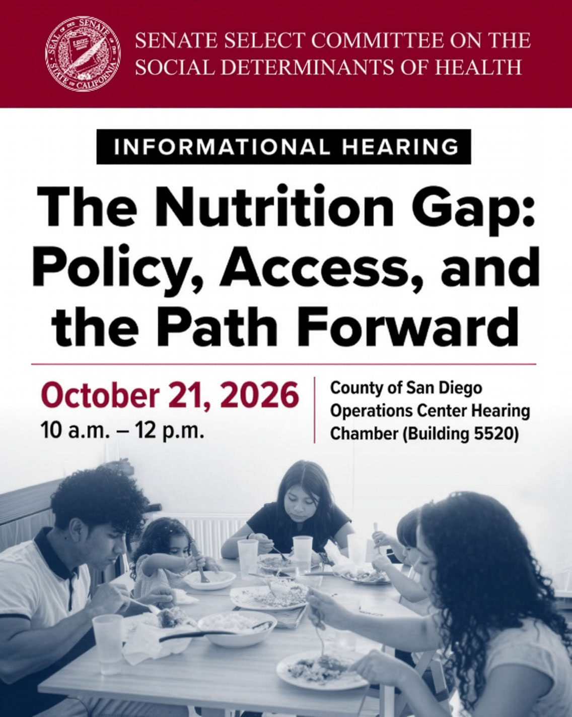 Senate Select Committee on the Social Determinants of Health informational hearing