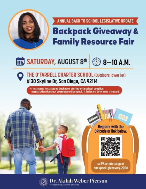 annual backpack giveaway event flyer