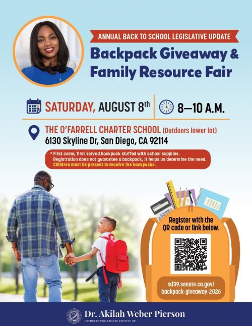 children must be present to receive backpacks 