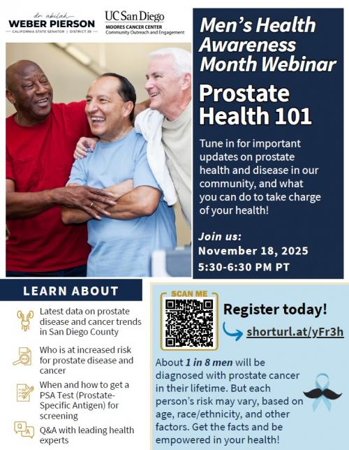 Prostate health flyer image of logos and diverse men's photo