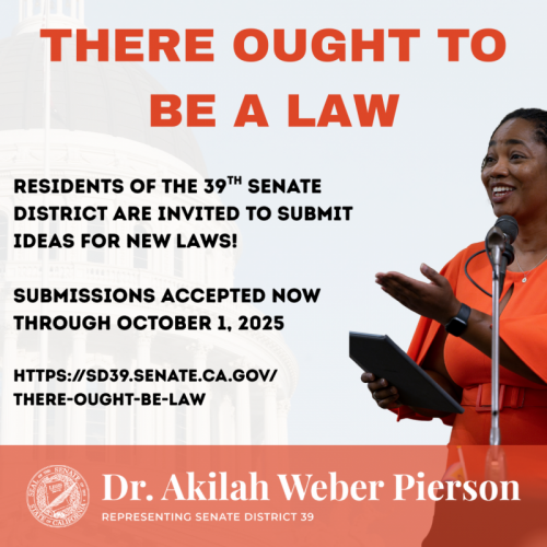Text says there ought to be a law with photo of the senator to the right