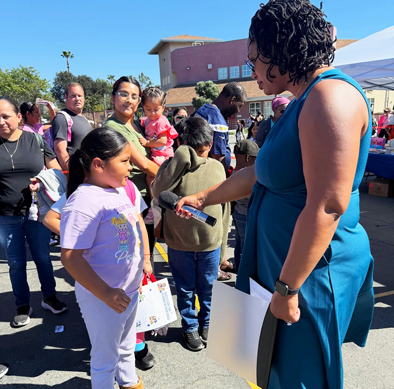 Senator Weber Pierson with the public